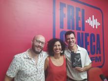 Da esquerda para a direita, Daniel Lima, Janaína Serra e Hugo Dubeux.