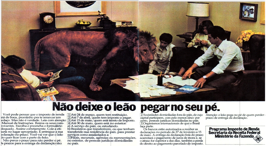 Propaganda de época da Receita Federal