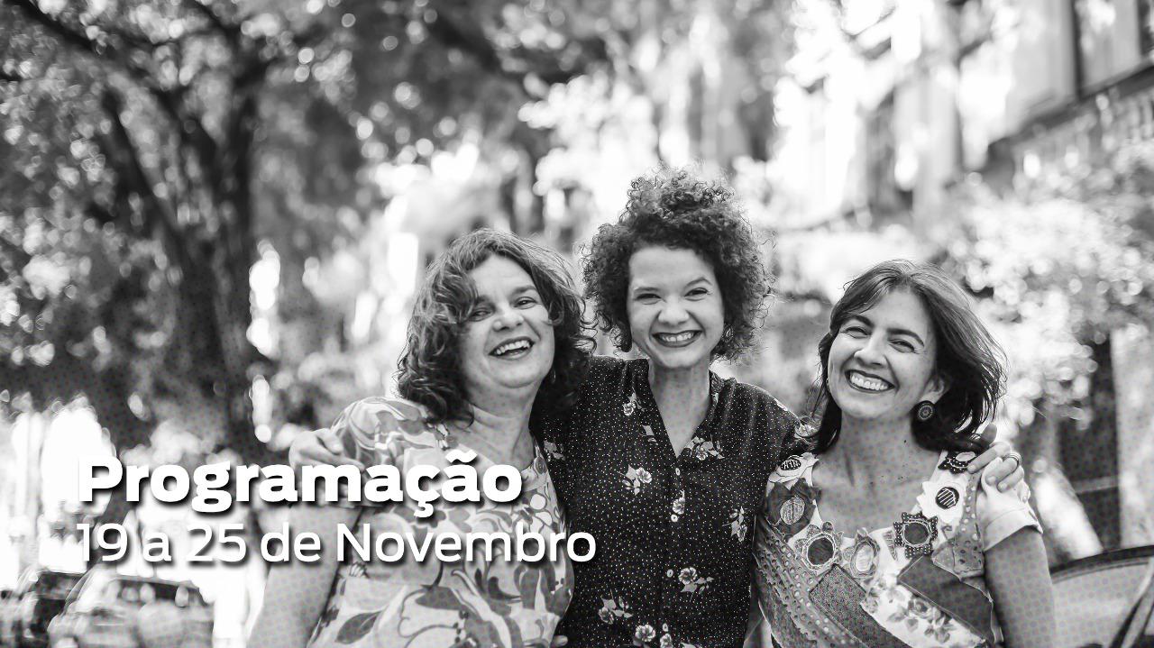 As Jornalistas - e feministas - Clareana Arôxa, Cláudia Parente e Inamara Mélo.