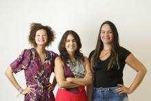 As apresentadoras e produtoras do Mulher na Caneca: Clareana Arôxa, Inamara Melo e Marcionila Teixeira. 