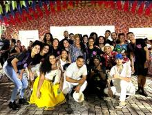 (Mãe Beth D'Oxum, Coco de Umbigada e a Equipe Frei Caneca FM no Palco Frei Caneca FM de aniversário. Foto: PCR)