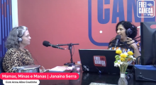 Anna Aline e Janaína Serra no estúdio da Frei Caneca FM. (Foto: Reprodução/YouTube)